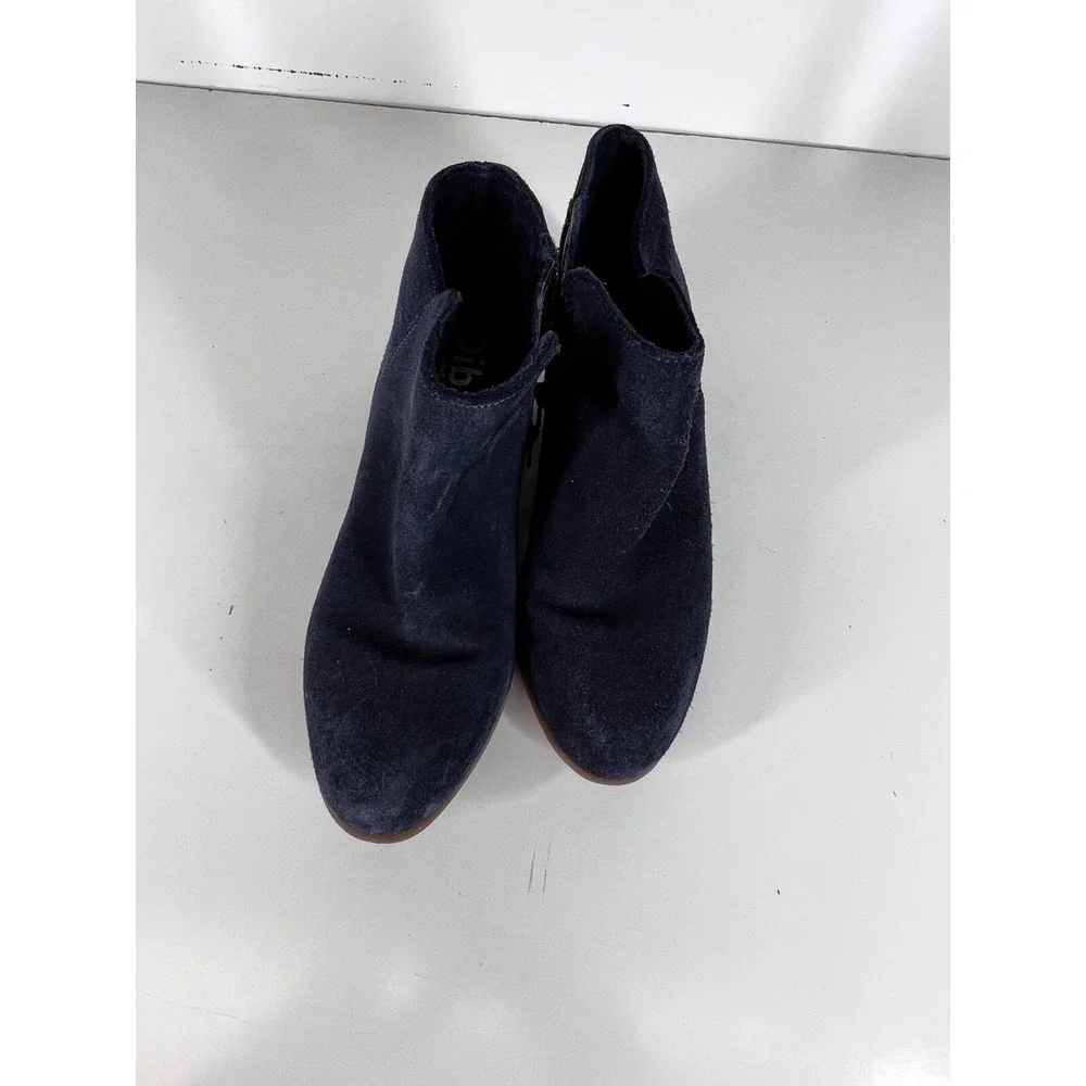 Diba True Blue Suede Pull On Ankle Block Heeled Boots Womens SZ 6.5 M USA